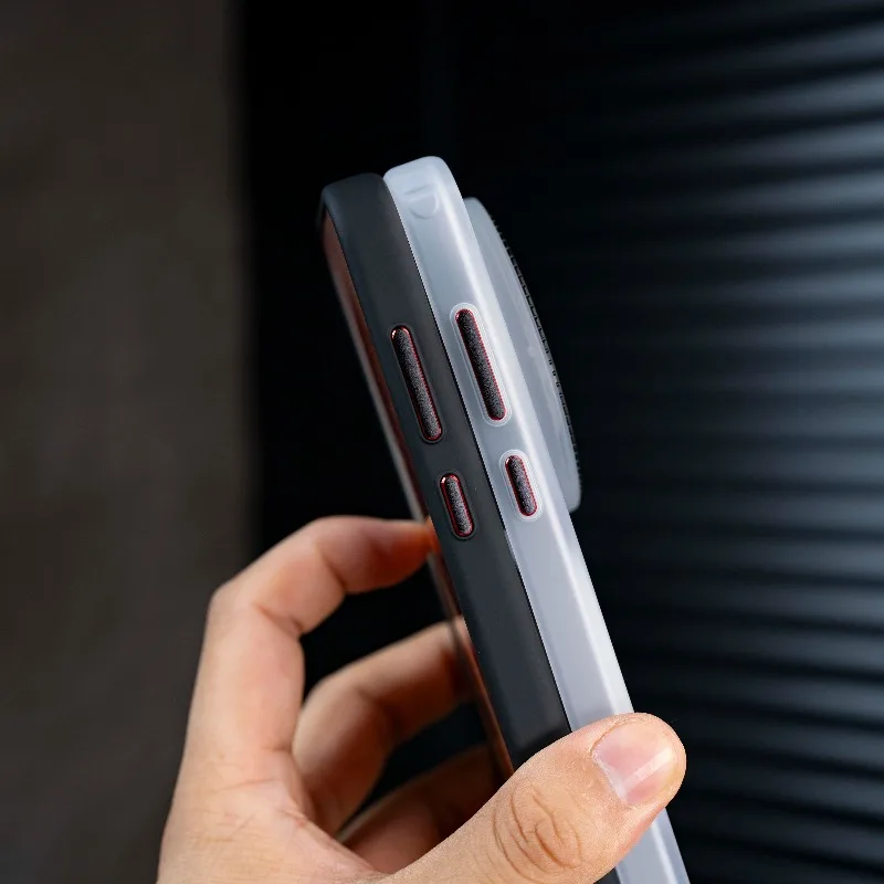 Magnetic Rotating Stand Frosted Skin-Friendly Shockproof Acrylic Case with MagSafe Wireless Charging Support