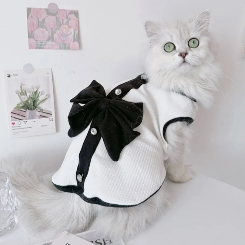 Vestido de luxo para cães pequenos com laço saia de princesa_voghion.com