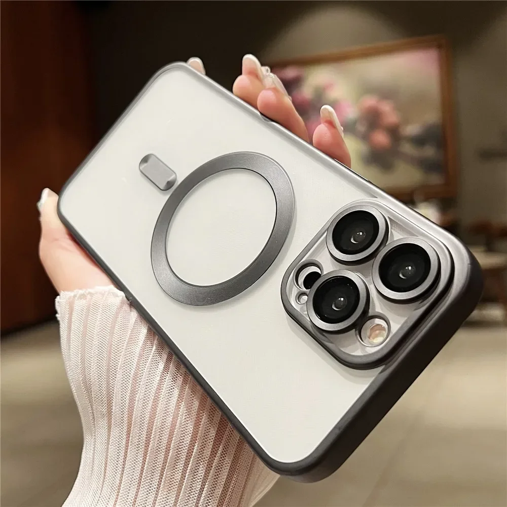 Magsafe Magnetische Tai-Beschichtung, weiche, klare Rückseite für iPhone 15 Plus, iPhone 15 Pro Max. Handyhülle_voghion.com