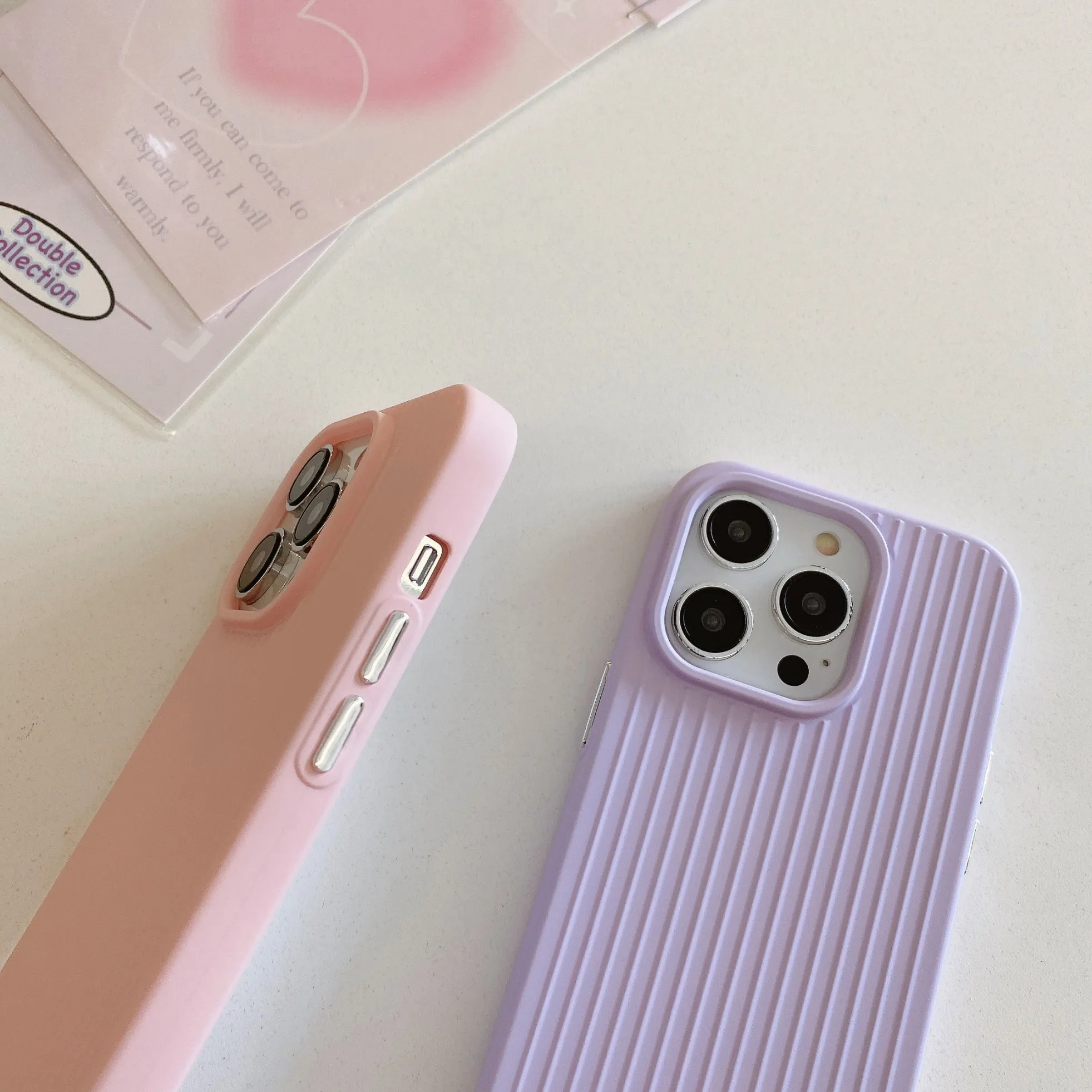 Luxury Soft Silicone Stripe Phone Case in Candy Macaron Colors - Shockproof TPU Cover