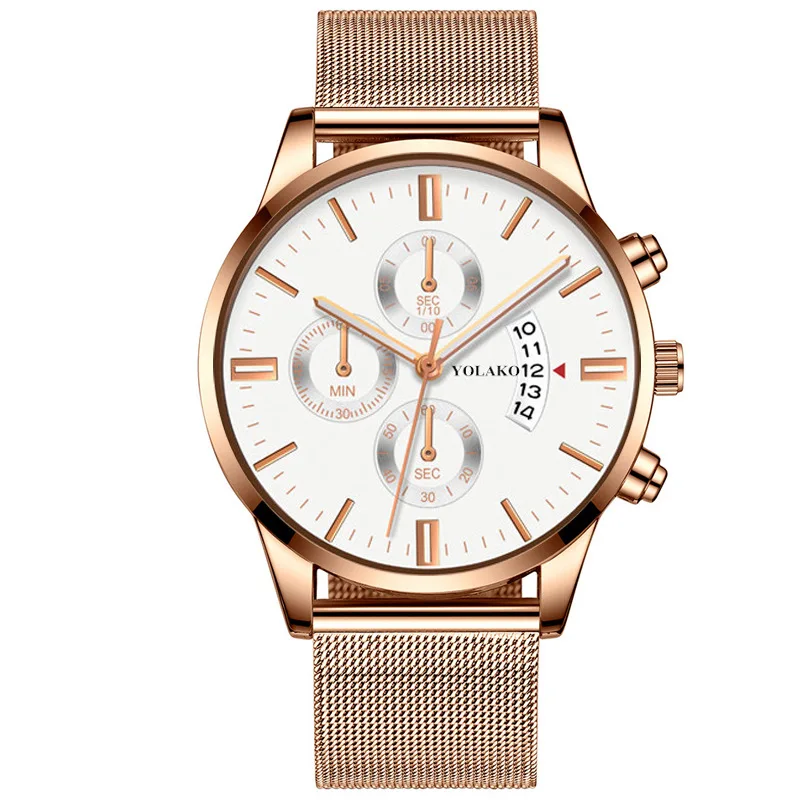 New Arrival Watch for Men Temperament Ultra-thin Mesh Belt Men's Watch High-end Business Round Luminous Relojes Para Hombre 