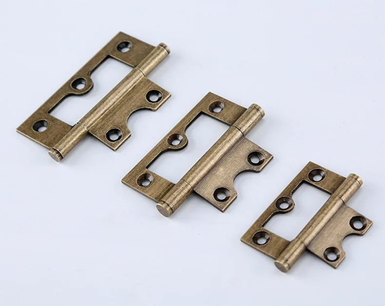 Dobradiças de latão antigo, móveis de bronze,