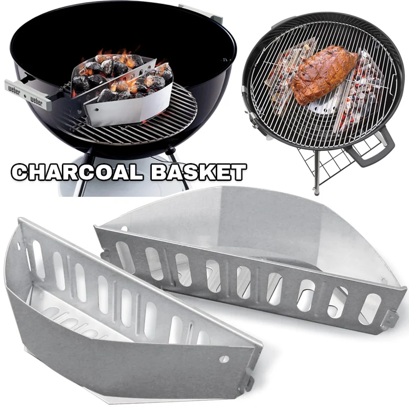 Charcoal Baskets for Weber Grill BBQ Fuel Holder Contoured-Durable Sturdy-Perfect for Barbecue Cooking Grilling Outdoor