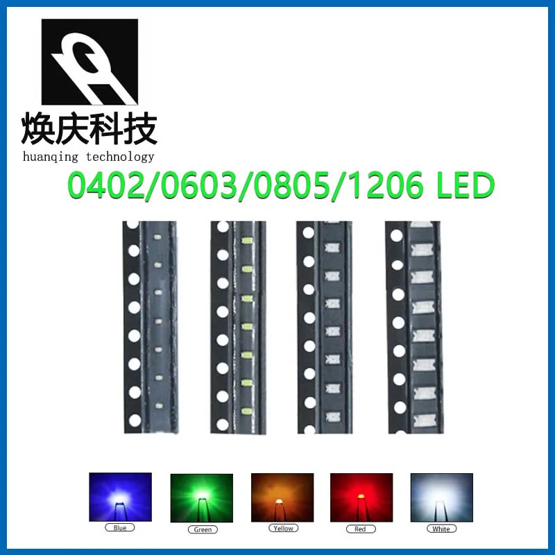 50pcs 0402 0603 0805 1206 smd led Red Yellow Green White Blue Orange light emitting diode Water Clear LED Light Diode Set |