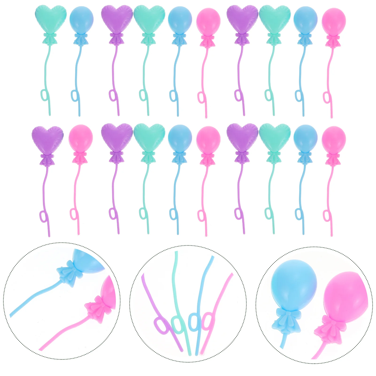 

20 Pcs Dollhouse Balloon Miniature Toy Fairy Garden Toy Multicolor Plastic