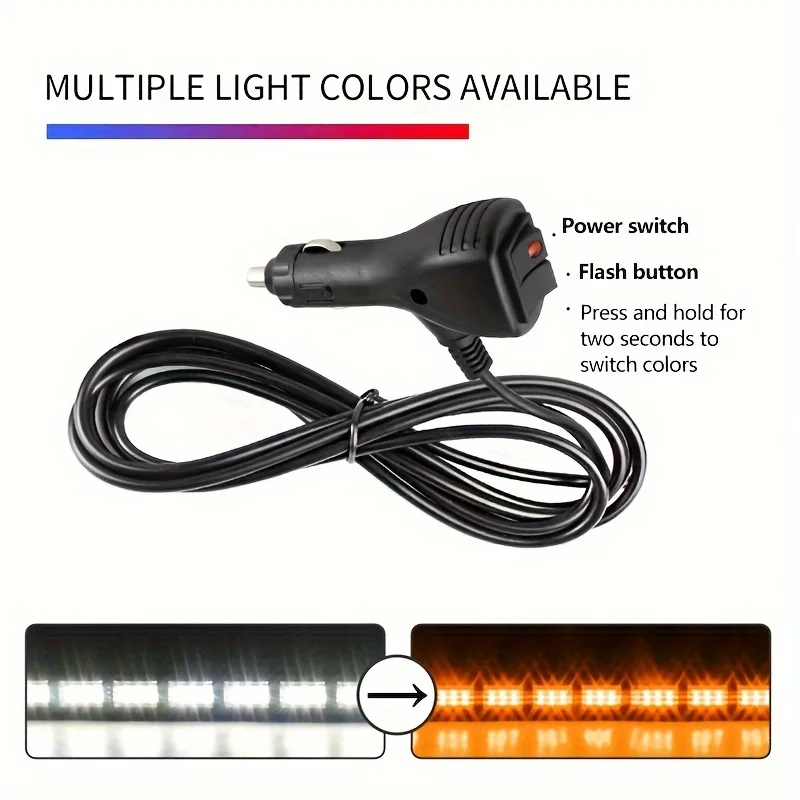 LED Light Bar Double Row Car Flash Middle Net Light Led Car Warning Ceiling Bumper Light Work Signal