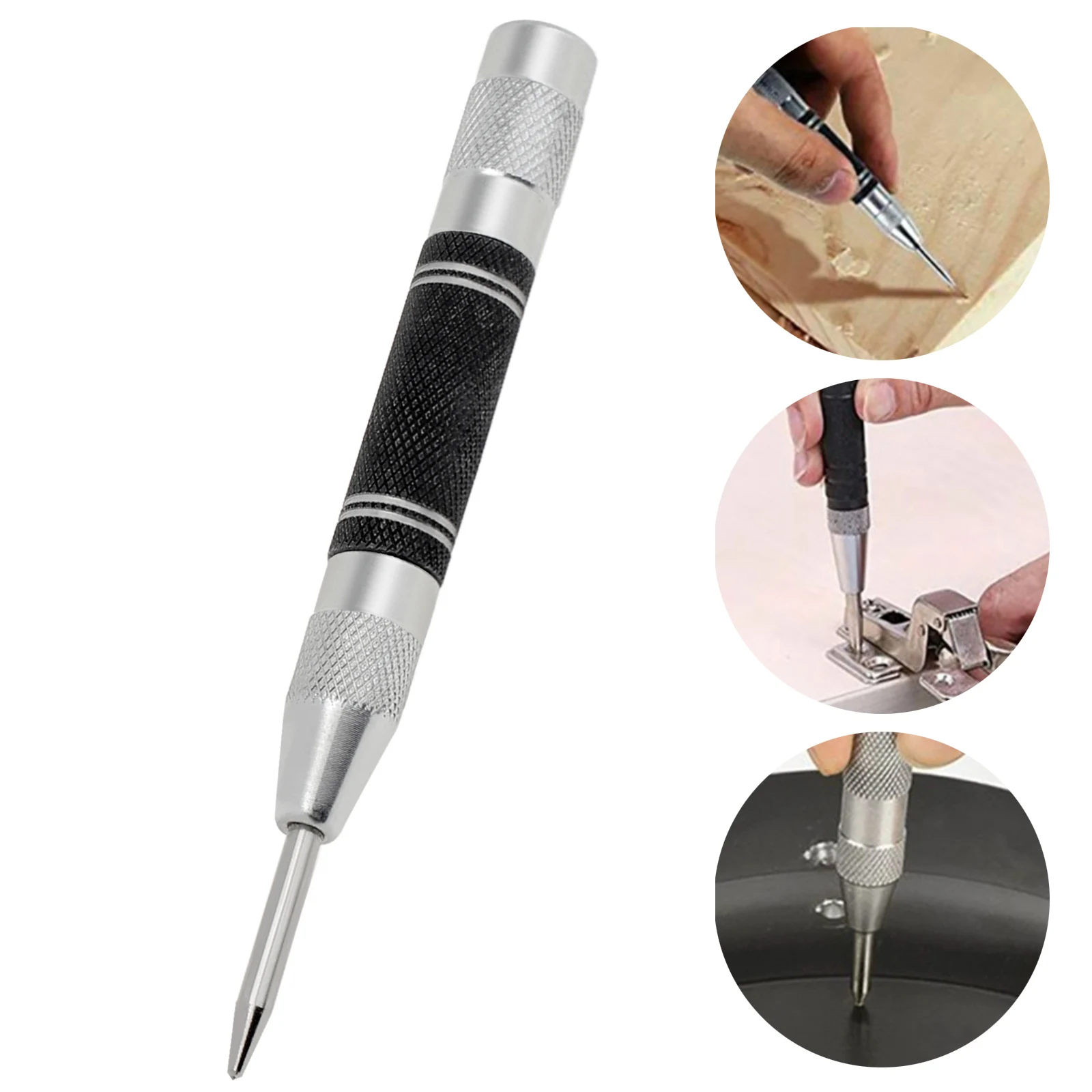 Super Strong Automatic Center Punch Kerner Positioning Spring Loaded Adjustable Marker Wood Glass Press Dent Metal Drill Bits