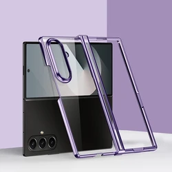 Plating Transparent Ultra - Thin Shockproof Cover for Galaxy Z Fold4 (Purple)