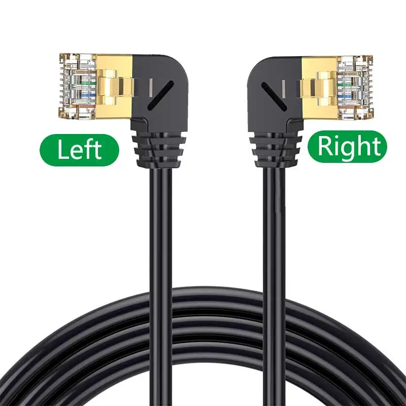 High-Speed SFTP Ethernet Cable - 90 Degree Right Angle, 40Gbps, 2000MHz, RJ45 Superfine Design