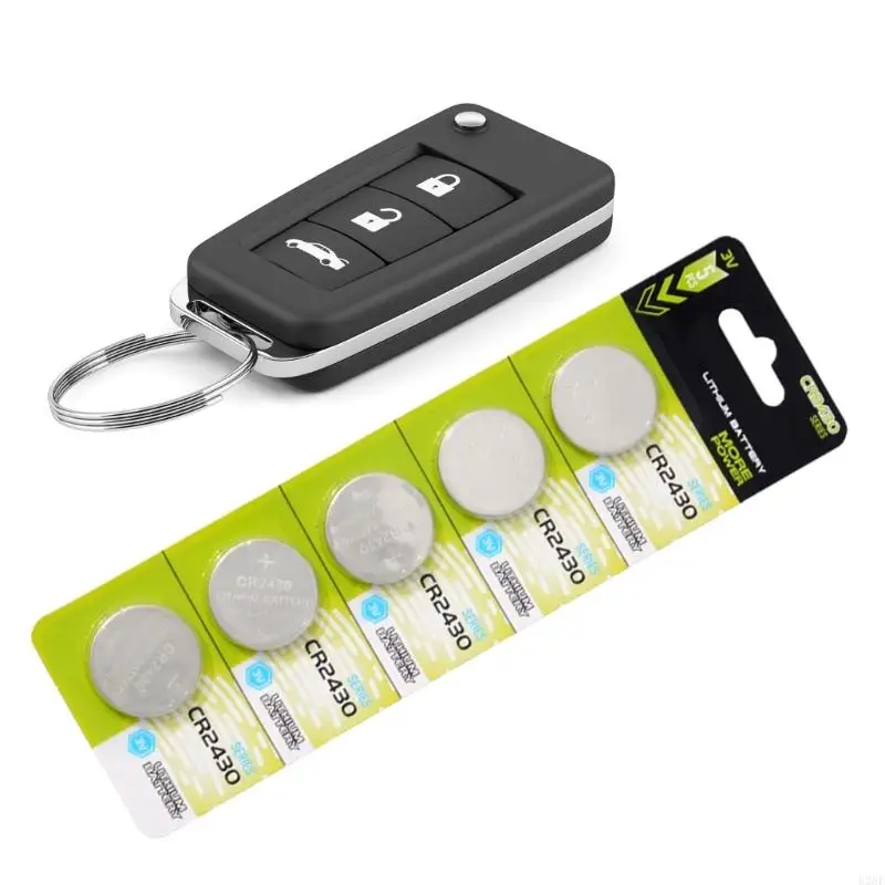 5-100PCS Button Batteries CR2430 DL2430 BR2430 LM2430 ECR2430 3V Lithium Battery Coin Cells for Small Electronics Power Supplies - 6