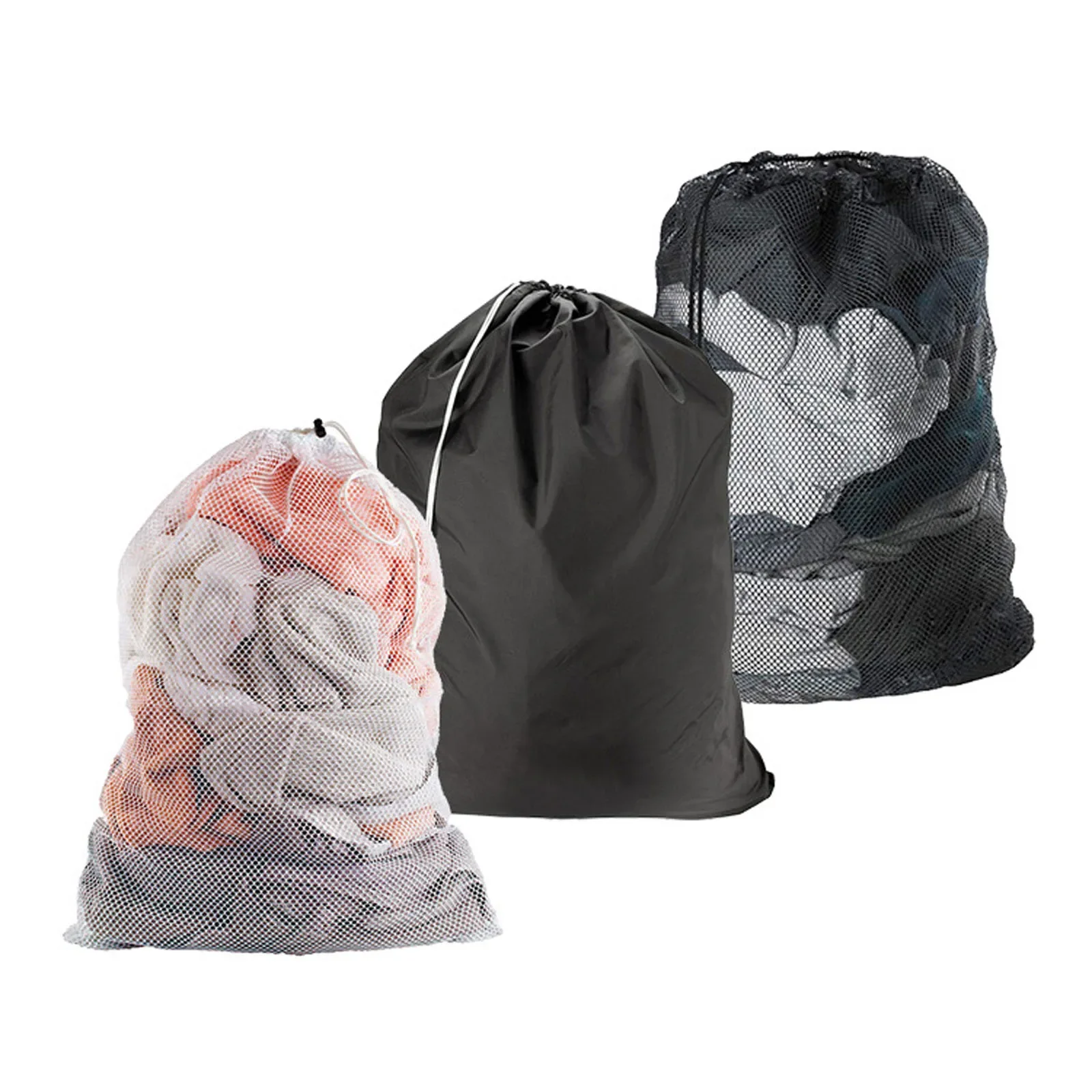 Durable Nylon Mesh Drawstring Bag Large Laundry Mesh Bag Drawstring Anti-snagging Anti-deformation Clothes Washing laundry bag clothes washing bag
