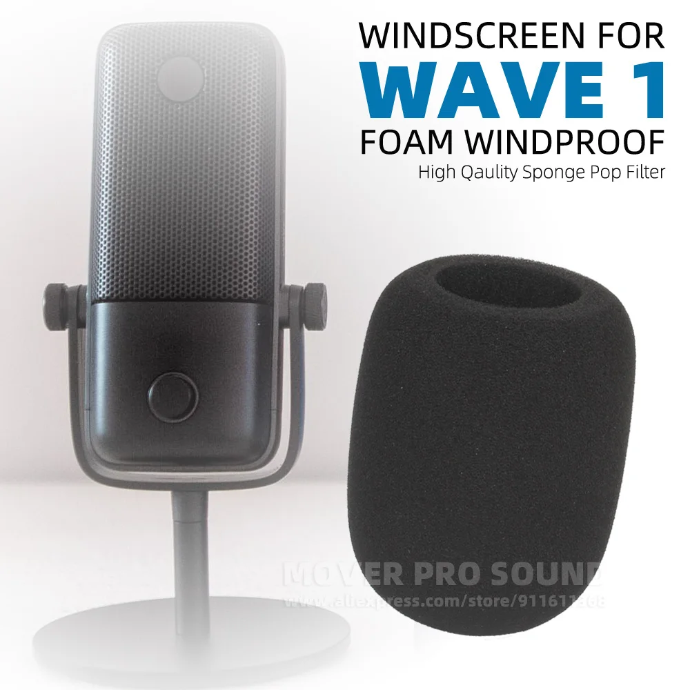 Spugna Antivento Mic Foam Screen Per Elgato Wave 1 Wave1 Anti Pop Noise Filter Microfono Shield Copertura Antipolvere Del Parabrezza