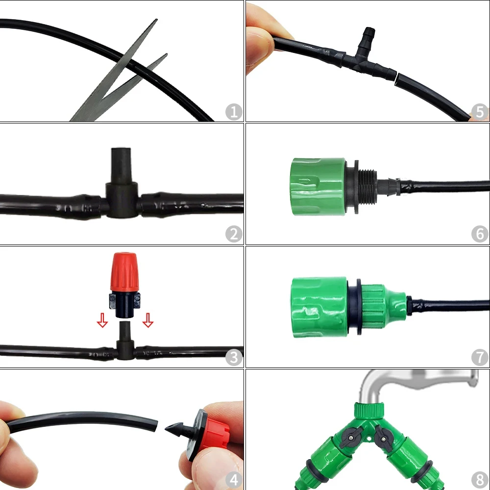 148pcs/set Automatic Watering Drip Irrigation Sprinkler Kit For Garden And Yard Cooling, Dust Removal And Irrigation System - 4