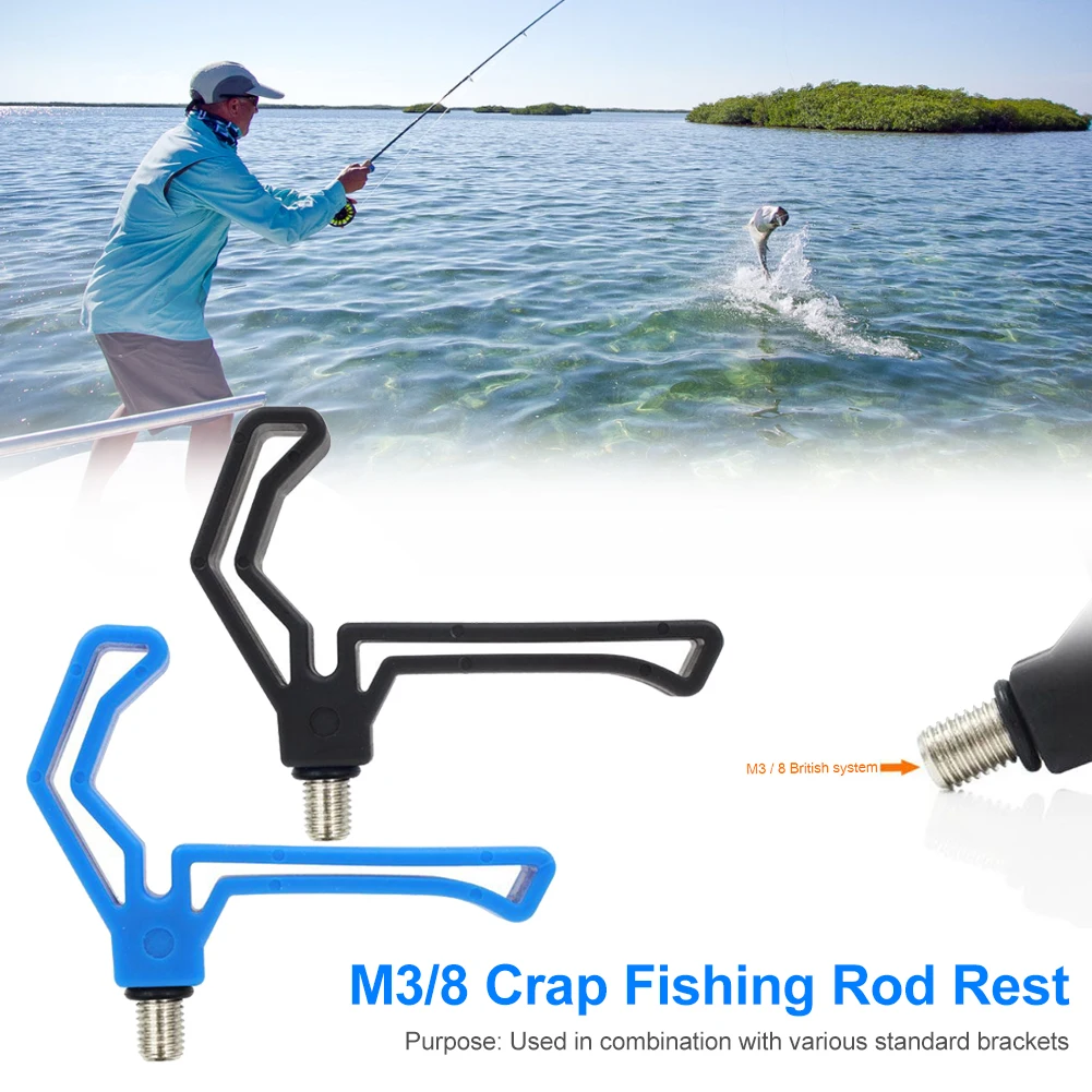 

M3/8 Crap Fishing Rod Rest Gripper Head Carp ABS Fishing Feeder Pole Holder Bracket Support Outdoor Fishing Tackle Tools