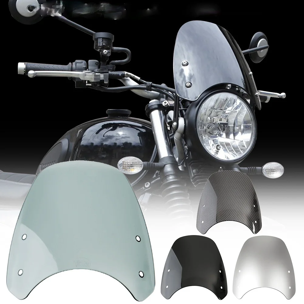 Motorcycle Classic Flyscreen Windscreen Windshield for Triumph Bonneville Scrambler 1200 XE/XC/BE 2019 2020 2021 2022