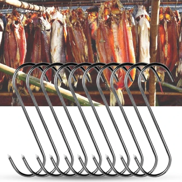 10Pcs/Set Useful S-Shaped Hooks Anti-rust Meat Hooks Anti-deform
