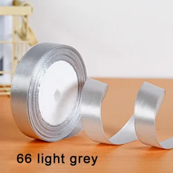 Vibrant Satin Ribbon Collection - 25 Yards, 30 Colors, Double - Faced, 6 - 25mm Wide for Crafts, Bows, and Gift Wrapping (66 light grey)