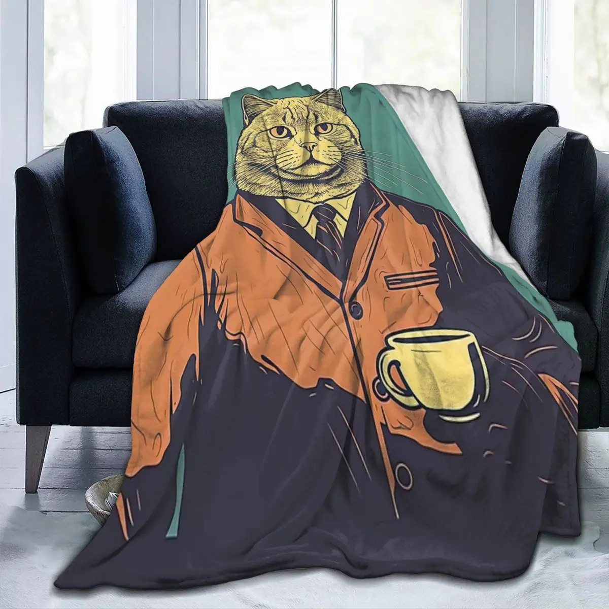 

Ультрамягкое Флисовое одеяло Kitty в твиде с мультяшным рисунком, теплый приятный подарок, не скатывается