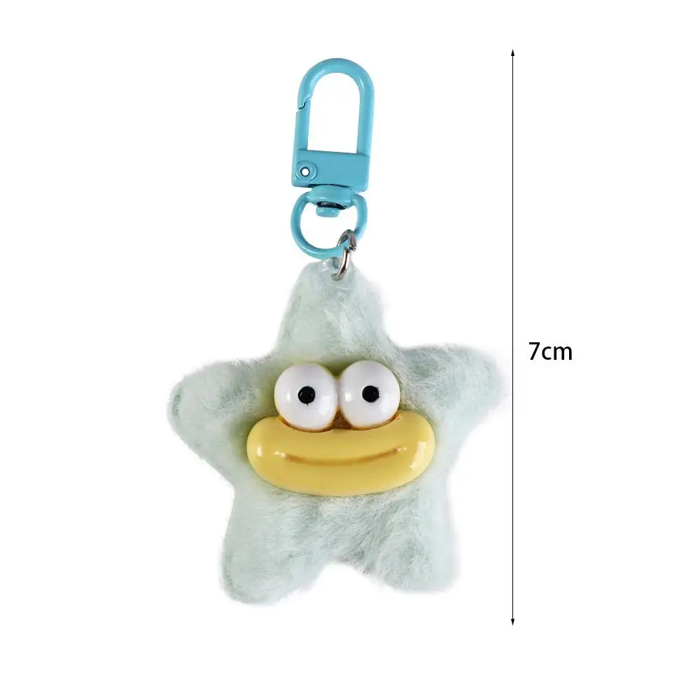 Fashion Cartoon Funny Star Keychain Plushies Plush Stuffed Sausage Mouth Keyring Big Mouth Y2K Star Plush Pendant Bag Hanging