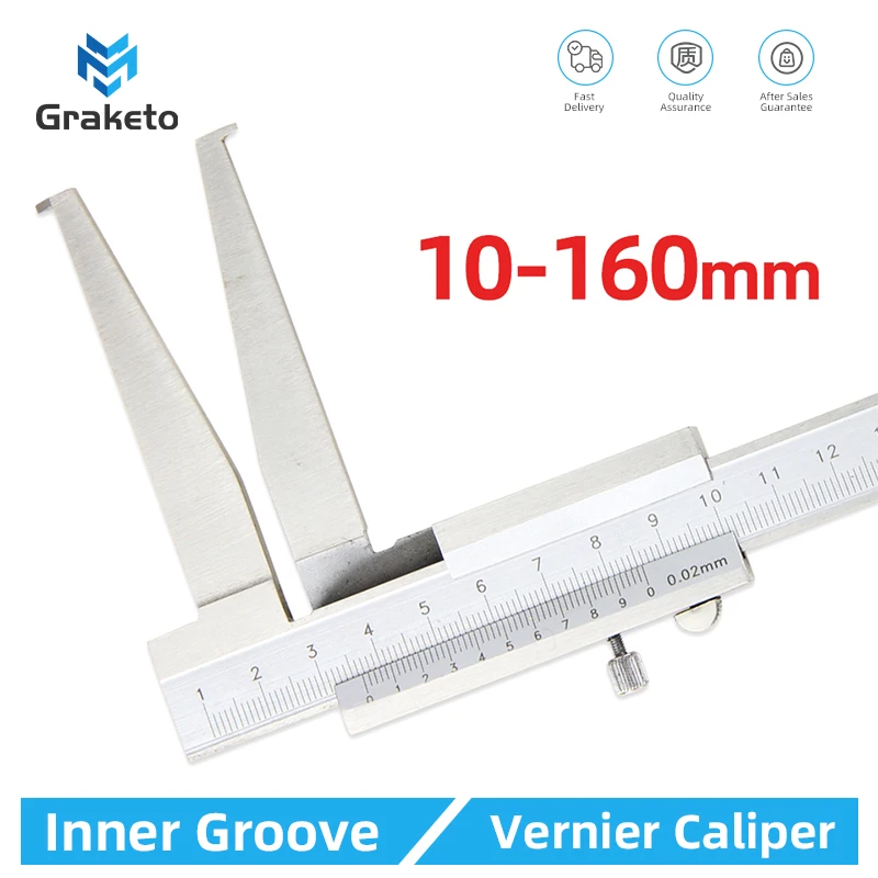 Inner Groove Caliper Stainless Steel Inside Vernier Caliper For Inner Diameter Measurement Tools Gauge 10-160 26-200 30-300mm