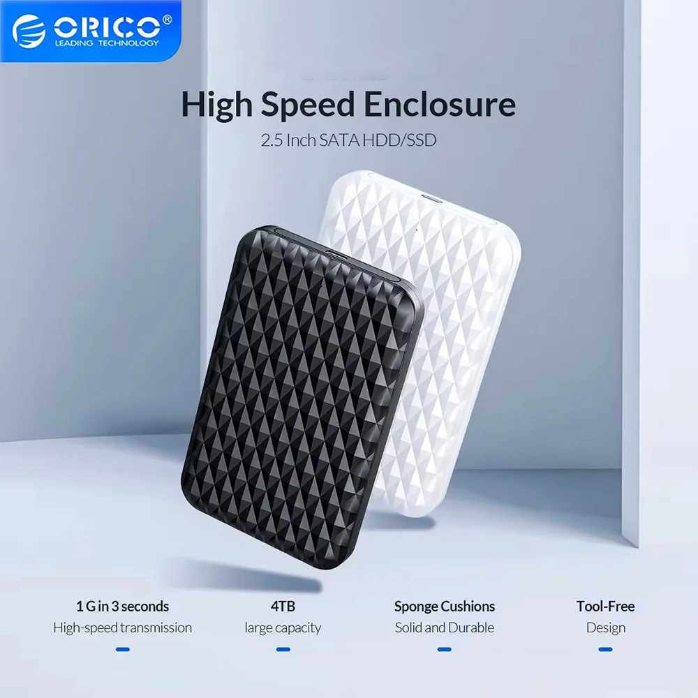 ORICO 2.5 inch HDD Case 5Gbps External Hard Drive Case SATA to USB 3.0 HDD Enclosure Box for 2.5'' SATA SSD Support UAS