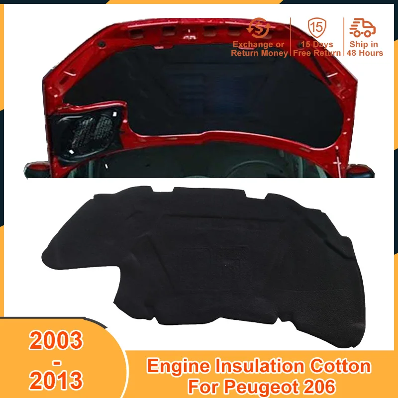 

2003-2013 Heat Sound Insulation Cotton Pad for Peugeot 206 2003 2004 2005 2006 2007 2008 2009 2010 2011 2012 2013 Accessories