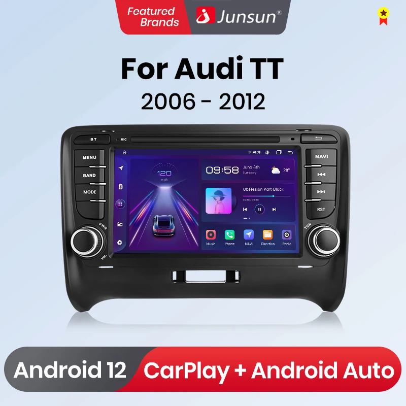 Junsun AI Voice Android Auto Radio for Audi TT MK2 8J 2006 - 2014