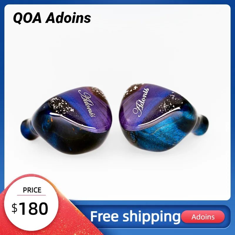 

QOA Adonis 10mm DD+2BA In Ear Earphone Hybrid Driver Wooden Shell HIFI DJ Monitor Headset Bass Earbud Vesper PINK LADY Mojito