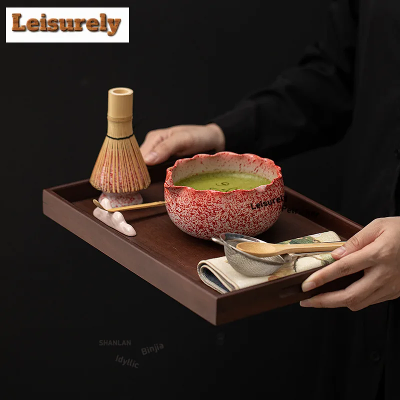 Kiln Fambe Flower Mouth Matcha Set Eight-piece Ceramic Imitation Song Dynasty Tea Tools Ceremony Whisk Stand Bowl Craft Supplies