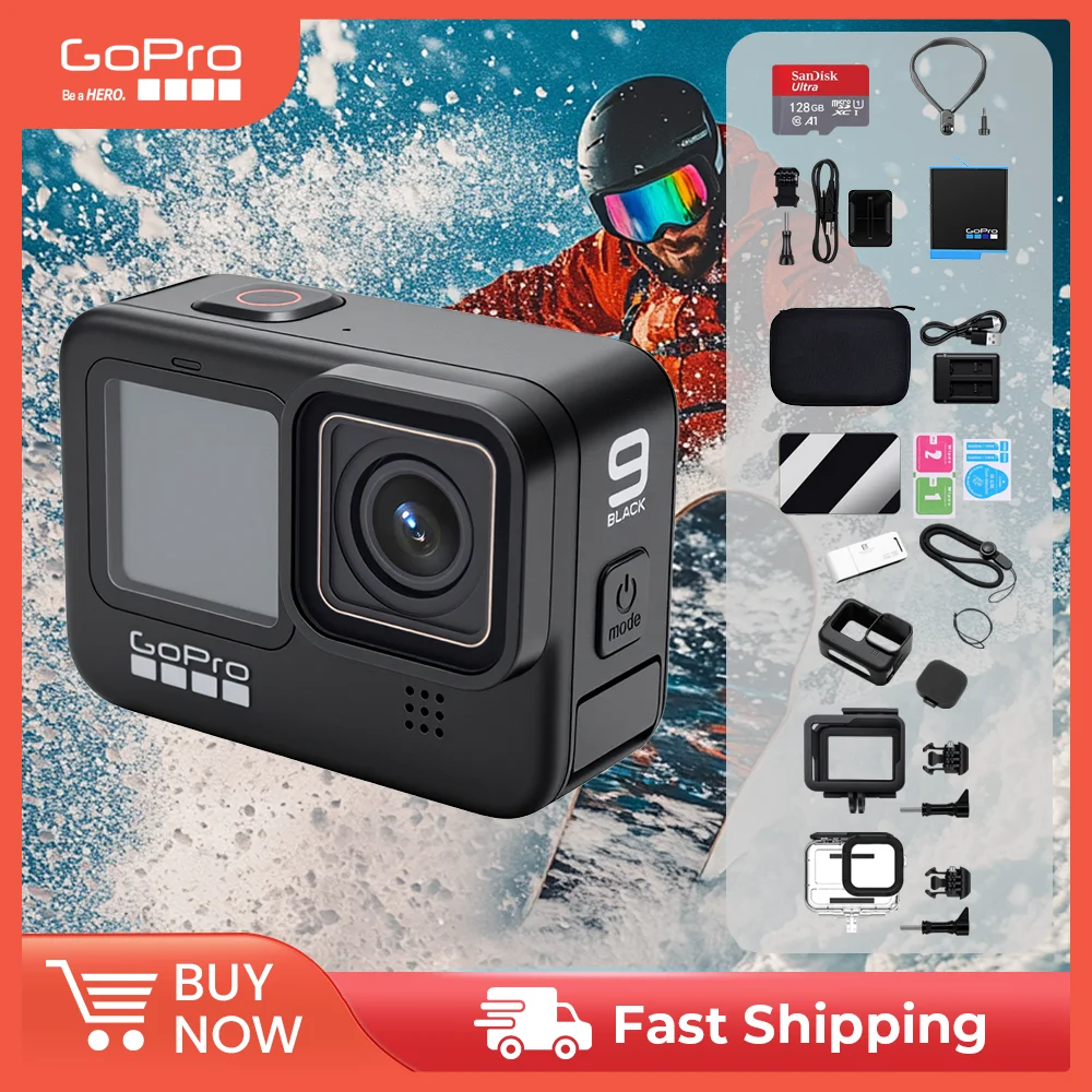 GoPro HERO9 Black Camera 4K 5.2K video 20MP Go Pro 9 Sports camera