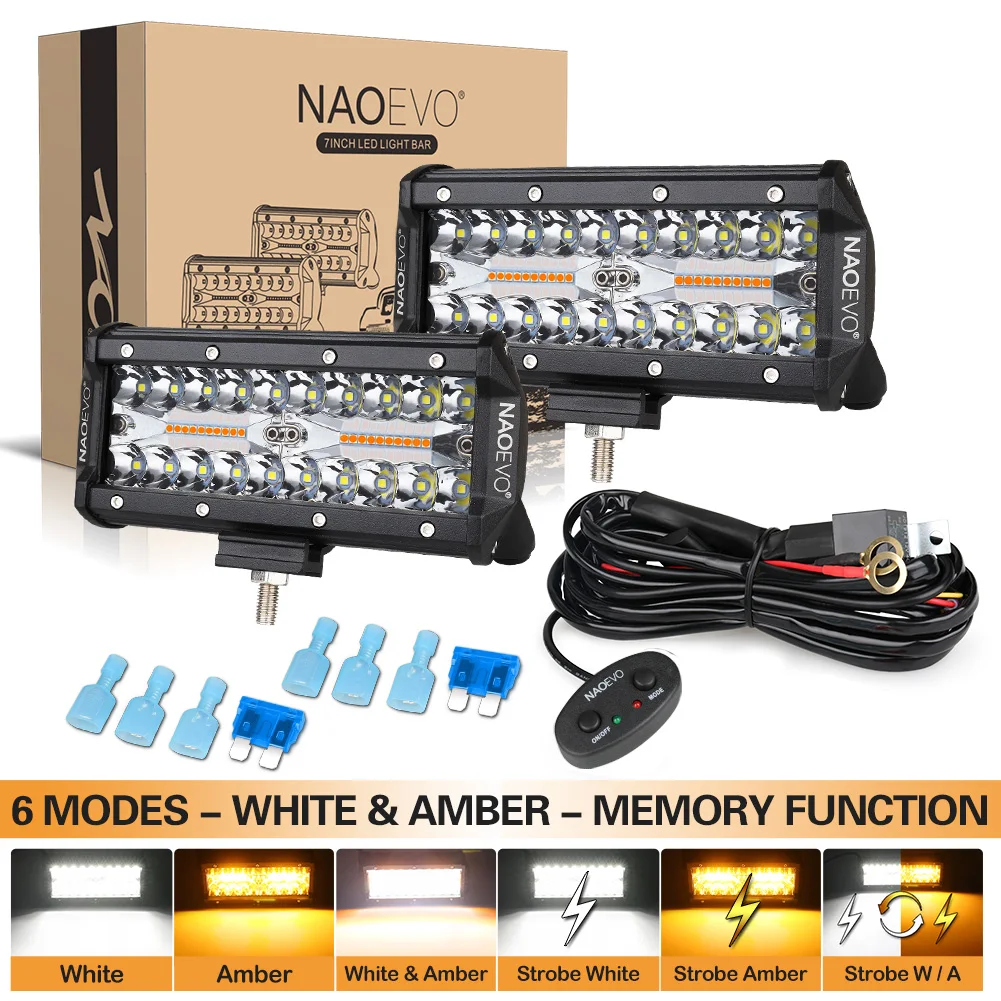 NASOevo-LEDライトバー,4x4,72/120/240W,6モード,白色光ストロボ,車,トラック,ボート用 AliExpress