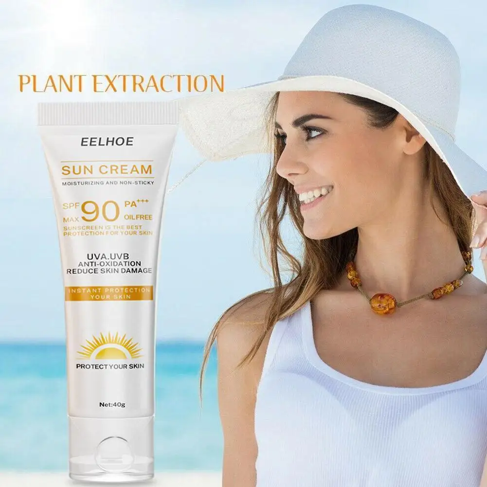 SPF90 Facial Body Sunscreen Rice Serum Whitening Sun Cream Sunblock Skin Protective Cream Anti-Aging Oil-control Moisturizing