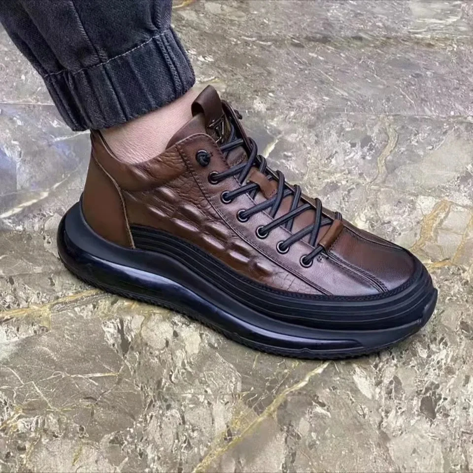 PU Leather Men's Casual Boots Summer Comfortable Cushion Working Shoes For Men Waterpoof Ankle men sneakers men leather boots