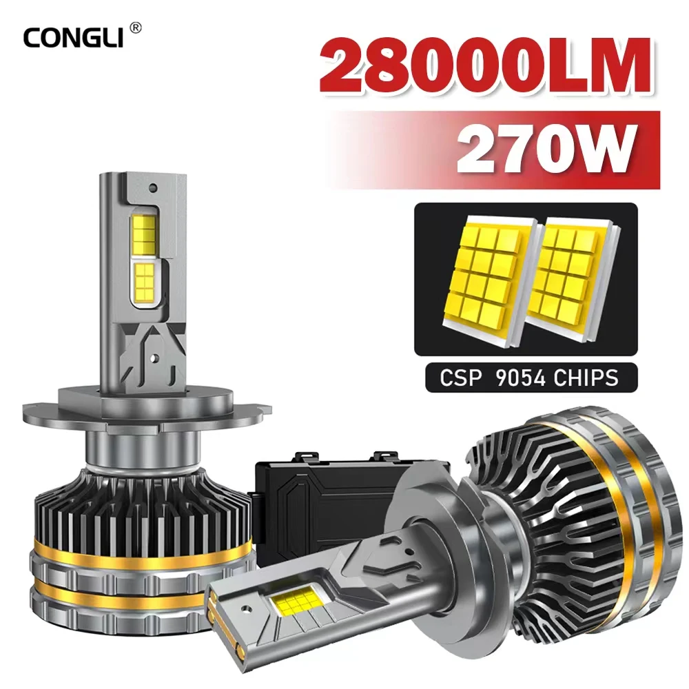 

CONGIL H7 Car Headlights Bulbs 28000LM H11 H8 H4 H1 H13 HB3 9005 HB4 9006 9007 LED Canbus 270W Automotive Fog Lights Turbo Lamp