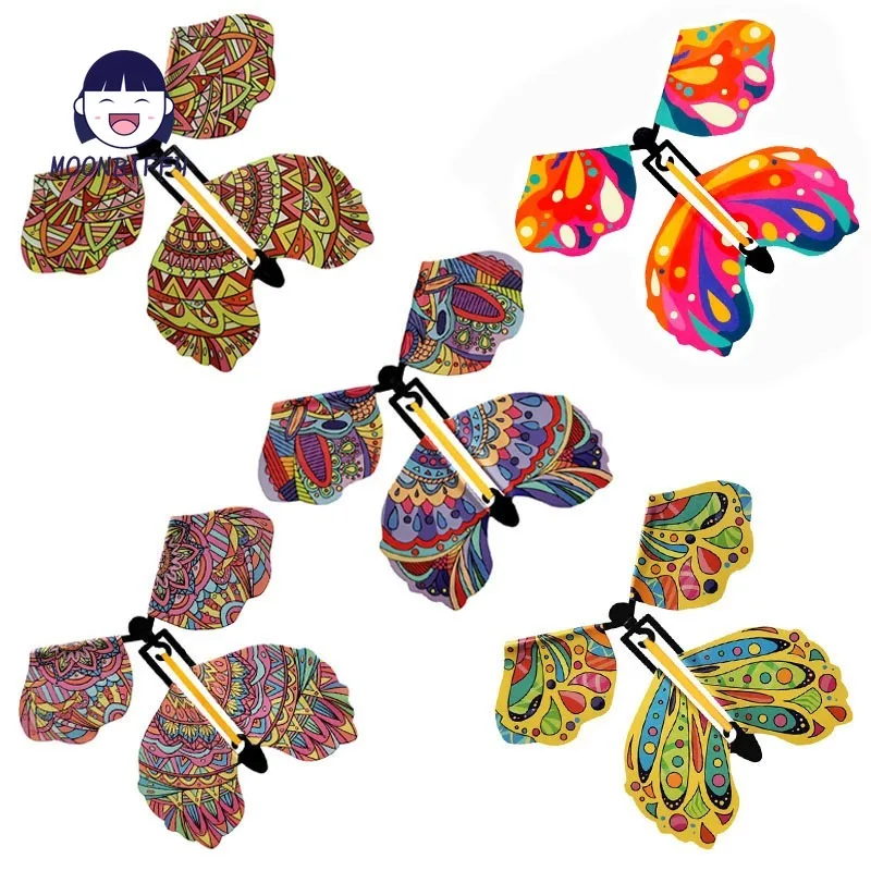 

5 шт., волшебная Летающая бабочка в книге, Волшебная Летающая Игрушка на резиновой ленте