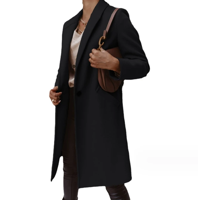 Рисунок 3 - Женское шерстяное пальто с отложным воротником