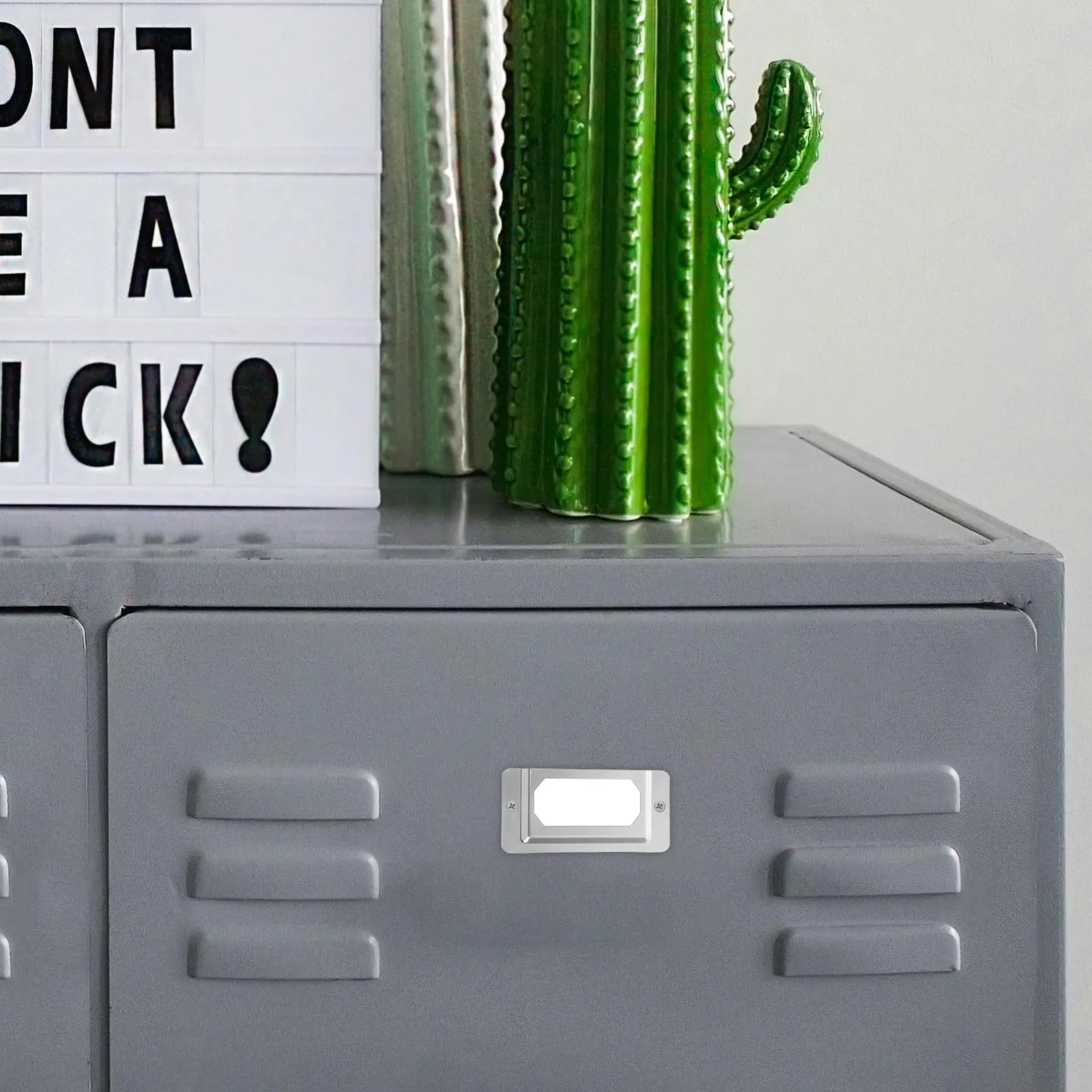 50개 스테인리스 스틸 라벨 홀더 금속 서랍 캐비닛 태그 프레임 파일 선물 보석 상자 사무실 가정용 보관용