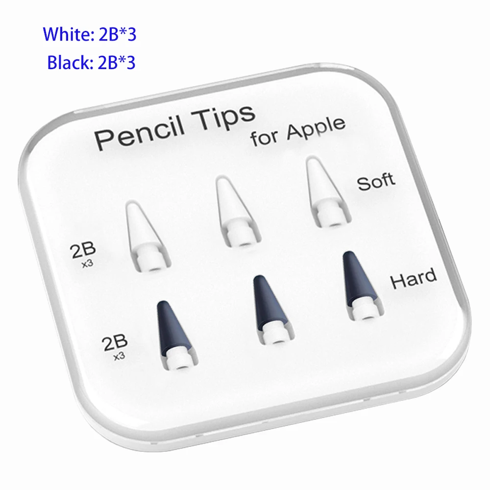 dicas de lápis peilinc para apple pencil macio ponta de lápis de ipad em dupla branco preto stylus nib