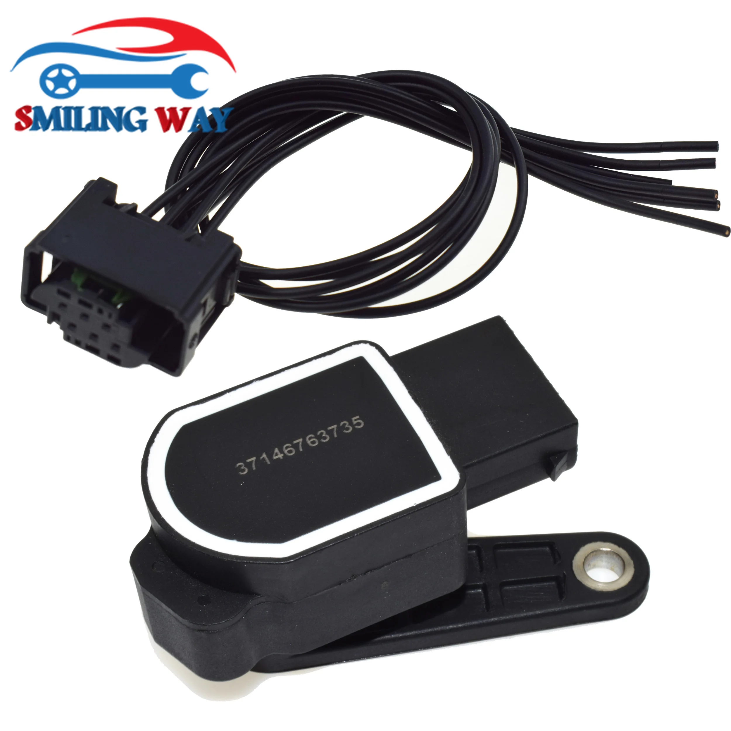 Headlight Height Level Sensor 37146853753 37146763735 & Connector Harness For BMW 1 3 5 X5 M3 E60 E81 E87 E90 E91 E92 E82 E88 1