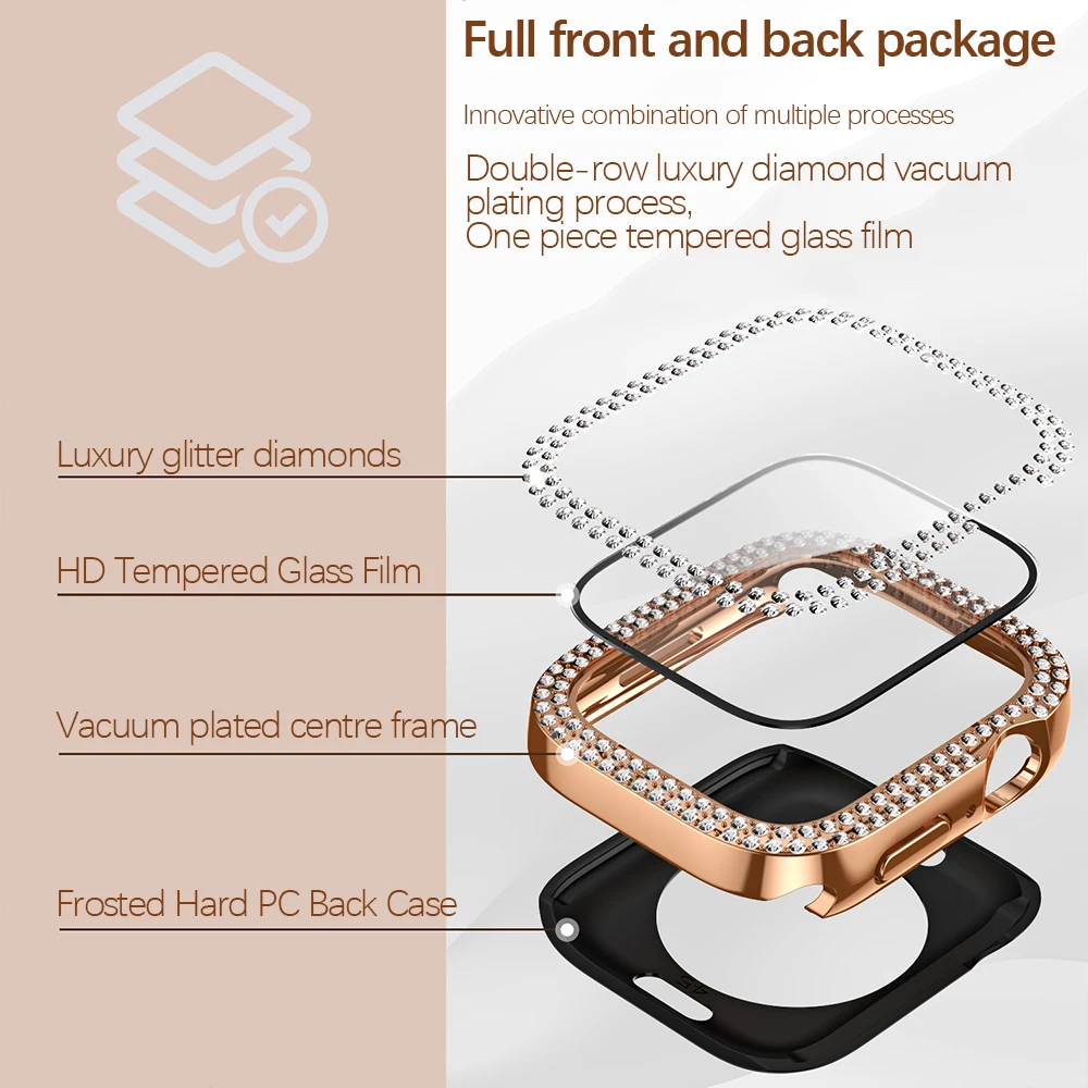 Luxury Diamond Bling Protective Glass + Cover