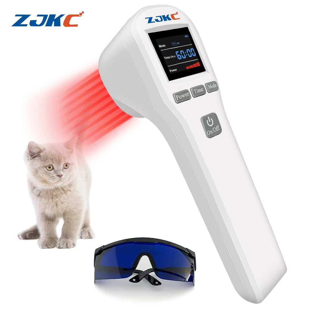 ZJKC Cold Laser Therapy Device 650nm 808nm Sport Injuries Sciatica Neck Pain Relief Physiotherapy Pet Dog Cat Red Light Therapy suyzeko oem medical physiotherapy apparatus 808nm 650nm diode cold laser therapeutic back pain relief device