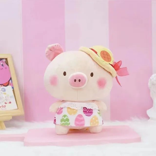 New cute Good pig summer style straw hat pig girl heart cute plush doll catch doll fashione birthday gift
