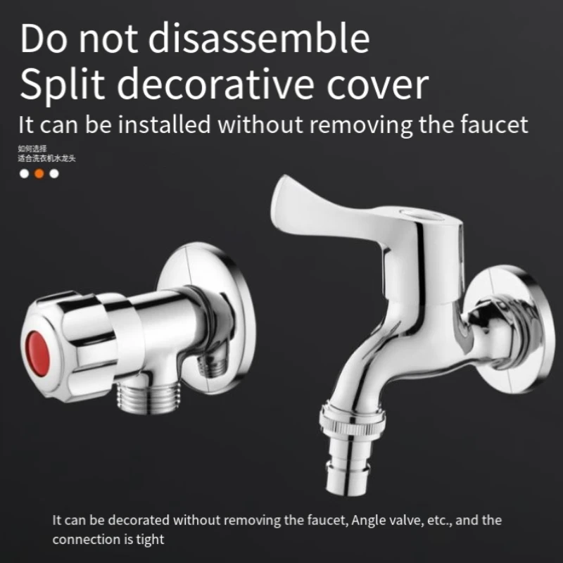 Split Stainless Steel Decorative Cover Triangle Valve Faucet Circular Decorative Cover Wall Opening Gas Pipeline