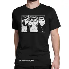 Camiseta de Manga YuYu Hakusho de Anime para hombre, Tops de algodón, camisetas de ocio Harajuku de cuello redondo, Camisetas estampadas de gran tamaño