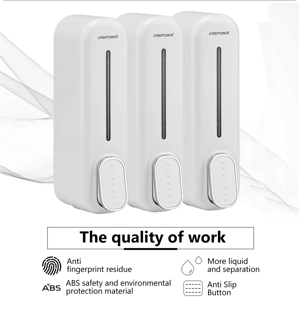 Single/Double/Triple 1050ml Soap Dispenser Wall Shower Bath Shampoo Gel Dispenser Bathroom Accessories Liquid Soap Container Soap Dispenser Shampoo Dispenser