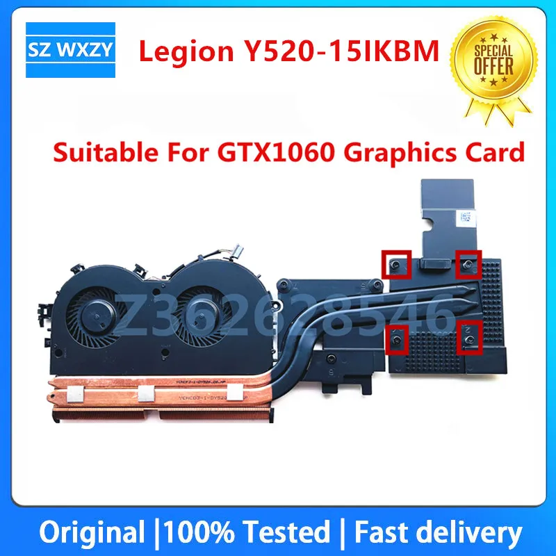 lys s cigar diagonal New Original For Lenovo Legion Y520-15IKBM GTX-1060 Graphics Card CPU GPU  Cooling Heatsink AT15P0010S0 100% Test Fast Ship