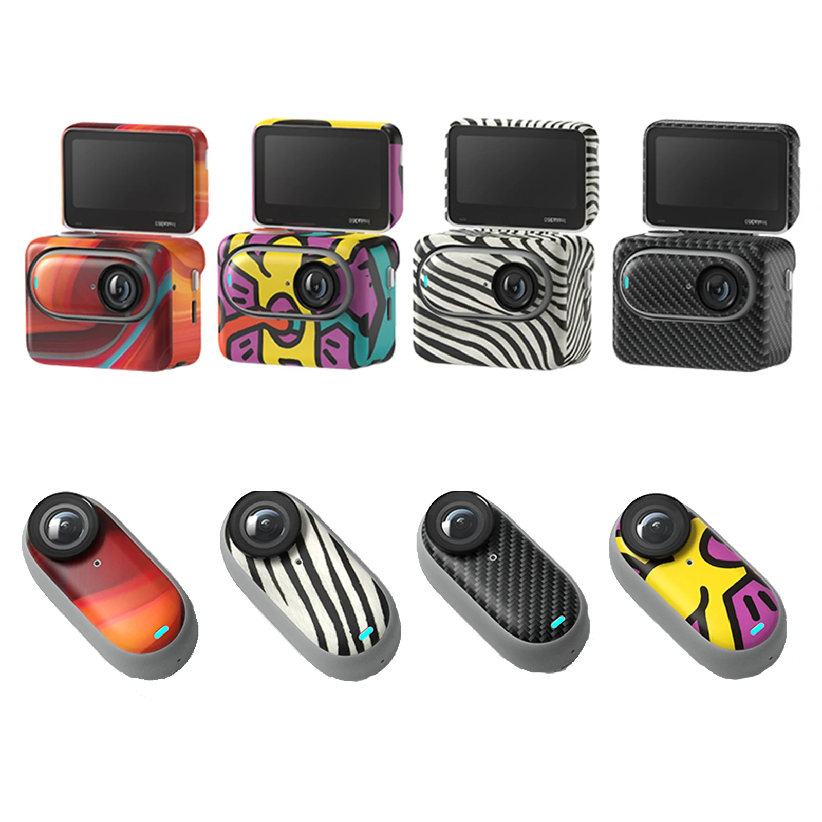 Soft Material Decal For Insta360 GO3 Body Stickers Protective Film For Insta360 GO 3 Skin Sports Action Camera Accessories