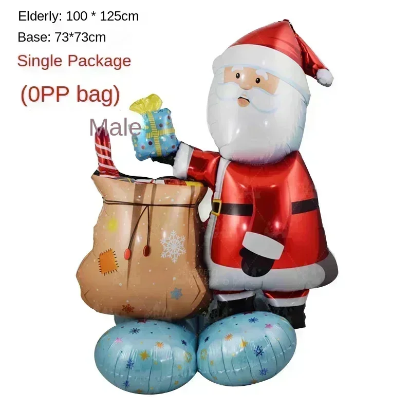 Globo navideño grande de pie 4D, Papá Noel, muñeco de nieve, árbol de Navidad, decoraciones para fiestas en el hogar, Navidad 2024, Año Nuevo