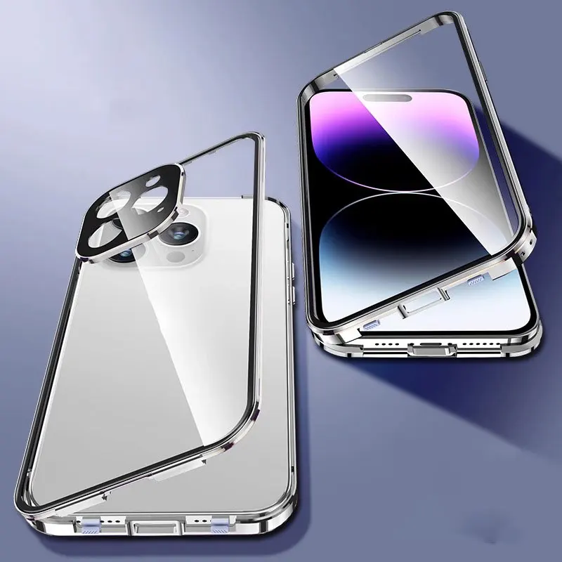 thumbnail image 1 of NEW 360° Protection revent the peep For iPhone 15 Pro max phone Case. Magnetic Adsorption Glass iPhon 12 11 13 Mini cover bag, 1 of 5