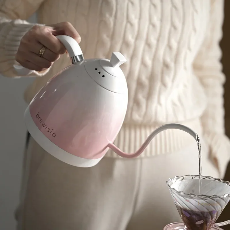 Brewista 600ml drip coffee pour over Gooseneck Electric digital Kettle with wood handle 5
